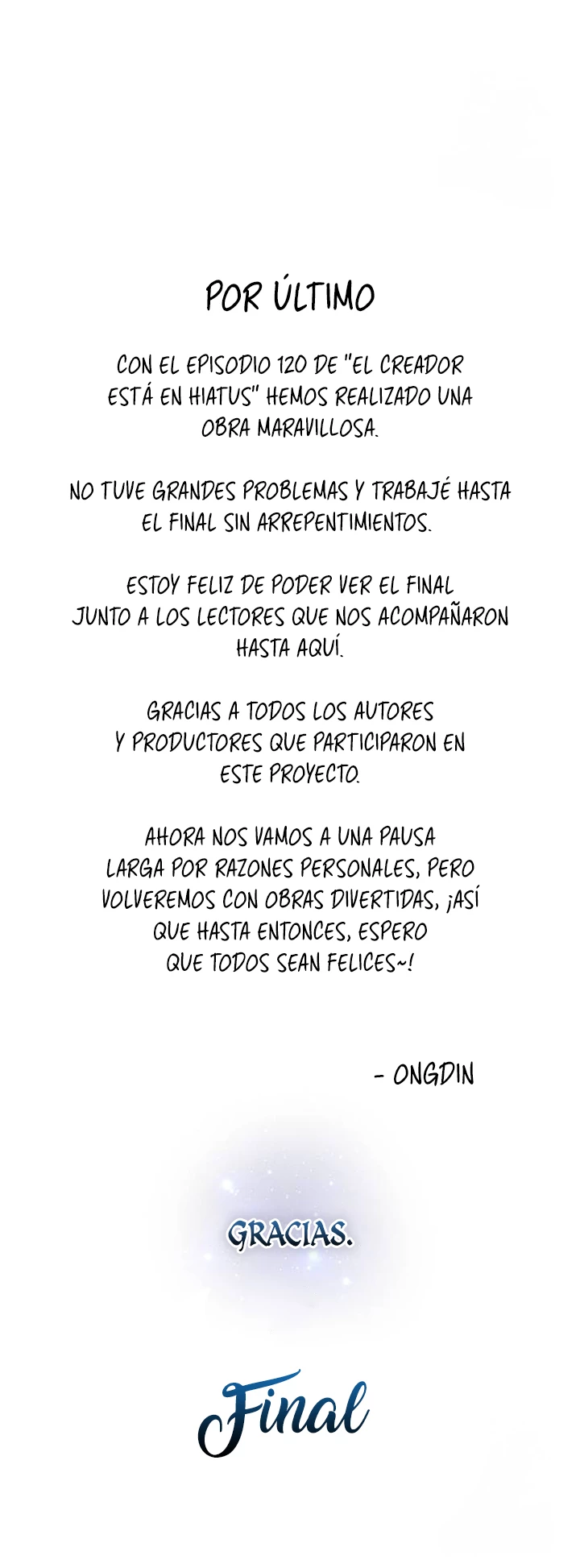 El creador está en hiatus > Capitulo 121.5 > Page 01